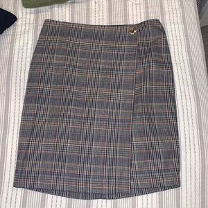 Calvin Klein Plaid Wrap Skirt